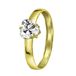 Lucardi Dames Ring met hartvormige zirkonia - Ring - Cadeau - 14 Karaat - Geelgoud