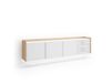 Meuble TV effet bois blanc et chêne 207x35x50cm suspendu
