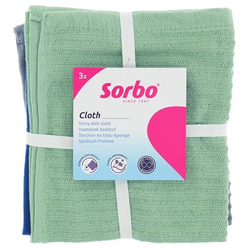 Sorbo Vaatdoeken – Set van 3 – 35 x 35 cm – Absorberende Katoenen Vaatdoekjes – Wasbaar & Herbruikbaar – Keuken