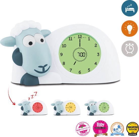 Zazu Slaaptrainer kinderwekker & nachtlamp Schaap Sam BLAUW