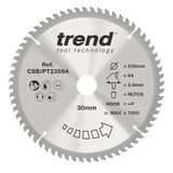 Trend Laminaat- en HPL-cirkelzaagblad, 235 mm diameter, 30 mm boring, 64 tanden, 2,8 mm snijvoeg, +4° haak, TCT, superfijn oppervlak, CSB/PT23564
