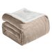 Elegant Comfort Ultra zachte omkeerbare flanellen sherpadeken - gezellige zijdeachtige fleece plaid voor bank, bed - pluche donzige warme winterdeken voor cadeau, koningin, crème