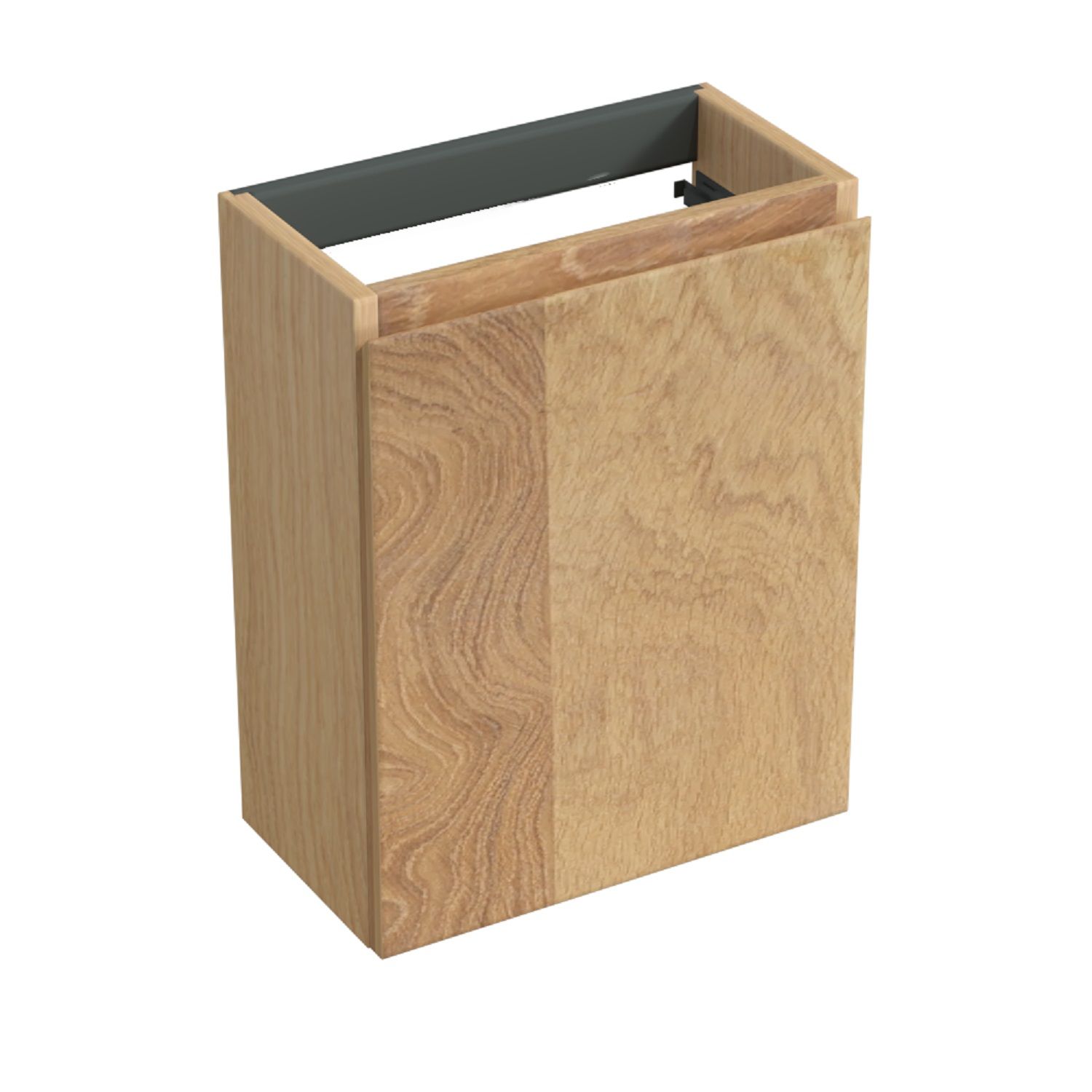 Forzalaqua Siena Fonteinkast - 39.5x21.5x50 cm - 1 Deur Links - Eiken Smoke