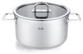 Casserole 24 cm avec couvercle en verre et fond super thermique