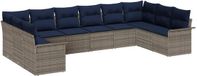 vidaXL Tuinbank Set 10-delig Lichtgrijs Polywood