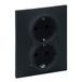 LEGRAND, SEANO 2-voudig geaard stopcontact met verhoogde contactbeveiliging, steekklemmen, 16 A, 250 V, kleur: antraciet gelakt, 765425