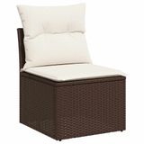 vidaXL 6-delige Loungeset met kussens, polyrattan, bruin