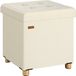 Casaria Pouf - Pieds en bois 40L Espace de rangement 38x38x42cm - Beige