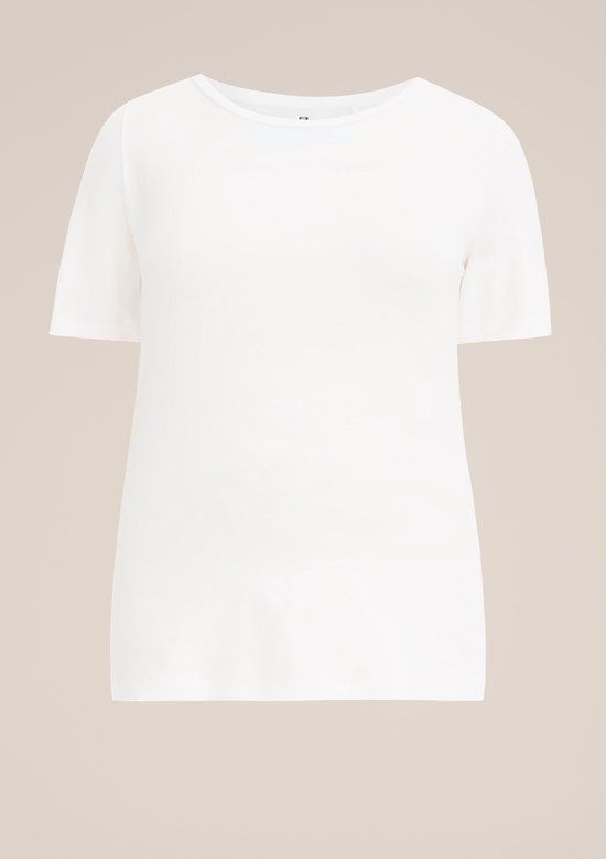 WE Fashion Dames T-shirt - Curve - Wit - Katoen - XXL
