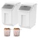 VEVOR Mottenbestendige voorraaddozen, opbergdoos, keuken, 15 l x 2, zichtbare voorraaddoos PP met deksel en rollen, luchtdichte container voor rijst, meel, suiker, peulvruchten, noten, diervoeding