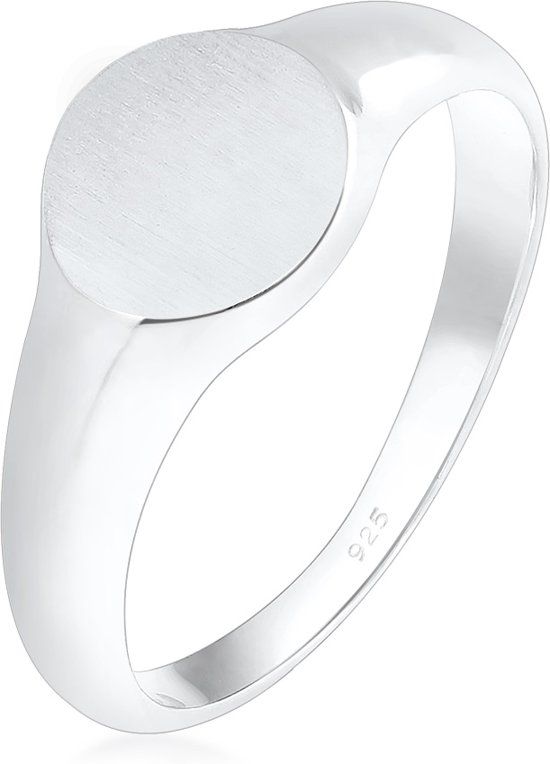 Elli Ring zegelring royal mat geo basic trend 925 zilver
