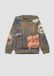 s.Oliver - Kinder Hoodie met all-over print in graffitistijl - Bruin