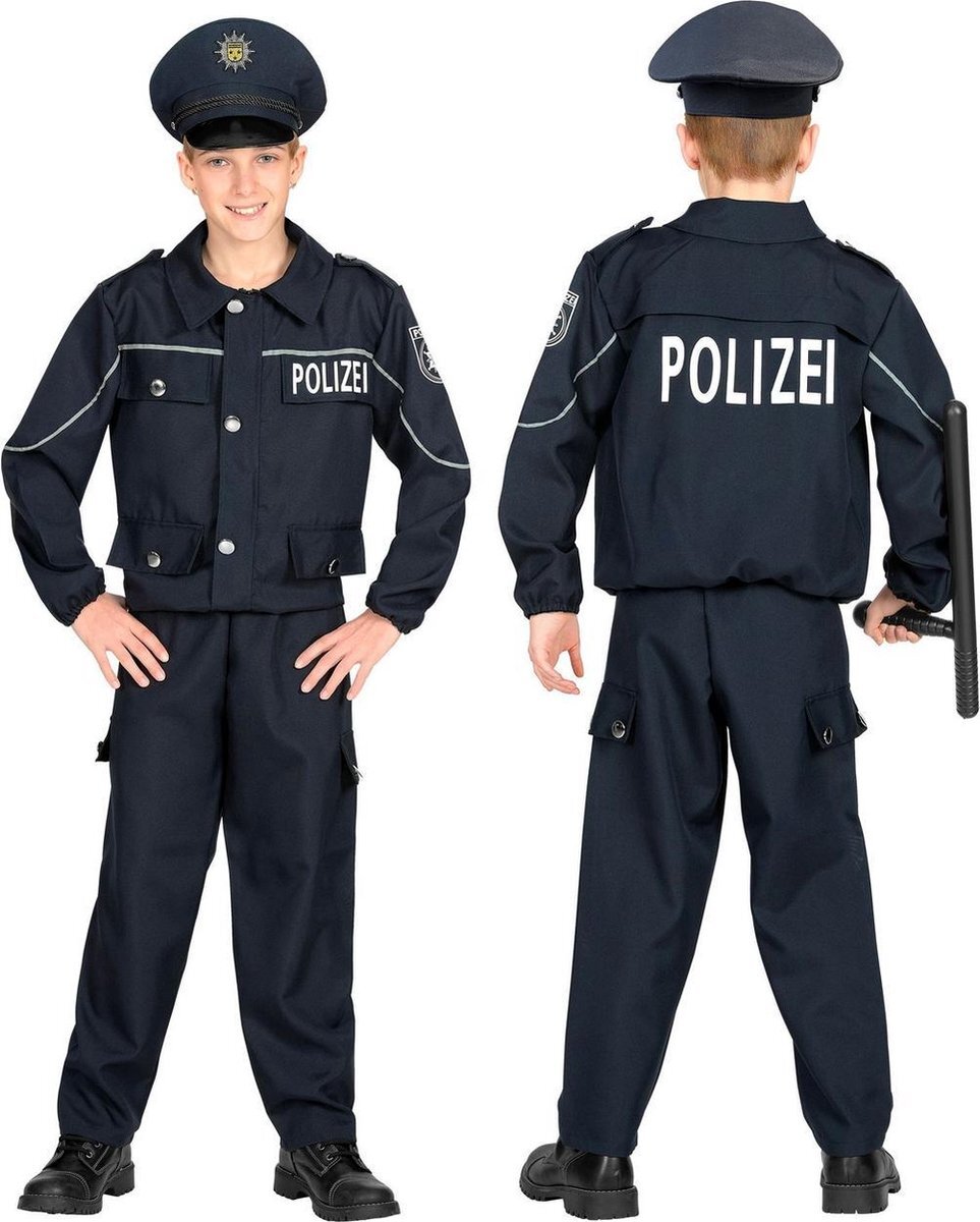 Widmann Politie & Detective Kostuum | Eins Zwei Polizei Straatagent Kind Kostuum | Maat 116 | Carnaval kostuum | Verkleedkleding