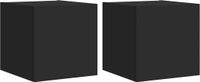 vidaXL Tv-wandmeubels met LED-verlichting, 2 stuks, 30,5x35x30 cm, zwart