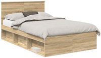 vidaXL Bedframe met hoofdeinde Sonoma 120 x 190 cm Bewerkt hout