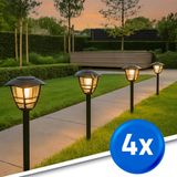 RexTech LedKoning B.V. Solar tuinverlichting pad 'Prickle' - Voordeelset van 4 - Zwart