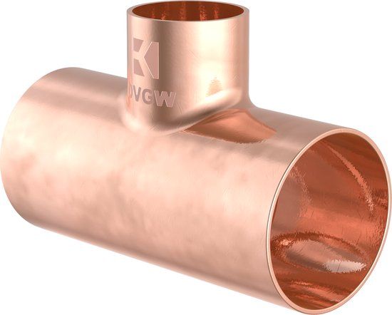 KIRCHHOFF CU Verloop T-stuk - Blanco - 22 mm x 15 mm x 22 mm