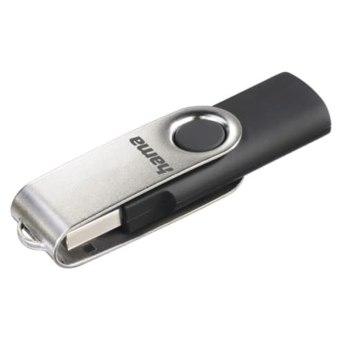 Hama 32 GB USB-stick, USB 2.0, gegevensstick (10 MB/s gegevensoverdracht, met oog voor bevestiging aan sleutelring, geheugenstick, geheugenstick van metaal, geschikt voor Windows/MacBook), zilver