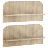 vidaXL Wandplank 2 st Sonoma Eiken 80,5 x 13,5 x 37,5 cm Bewerkt hout