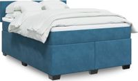 Maison Exclusive - Lit boxspring avec matelas, bleu, 160 x 200 cm, velours