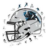 Iconic Puzzles - Carolina Panthers helm, houten puzzel met officiële NFL-licentie, 100% duurzaam, cadeau voor volwassenen en kinderen, maat S, 150 stuks
