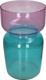 HD Collection Vaas Tweekleurig Glas Multi 21x21x35 cm