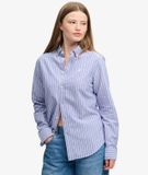 Superdry & Co Oxford Overhemd met Lange Mouwen Slanke Pasvorm Blauw Grootte: 44
