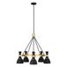 Feiss Suspension lumineuse LED | 5X E27 Max 60W | Dimmable | Midnight Black / Burnished Brass