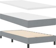 vidaXL Boxspring Bed met Hoofdeinde Lichtgrijs Stof 190 x 140 cm