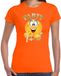 Bellatio Decorations Verkleed t-shirt voor dames - oranje - party time emoji - themafeest M