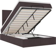 vidaXL Ottoman bed met matras 120x190 cm stof donkerbruin
