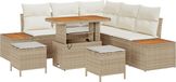 vidaXL Ensemble de banc de jardin 8 pièces 7 places beige polyrotin