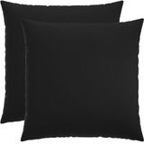 vidaXL - Kussensloop - 2 stuks - HEERLEN - Zwart - 70 x 70 cm - Katoensatijn