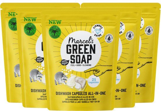 Marcel's Green Soap Vaatwascapsules - Eco All-In-One - 5 x 25 stuks - 125 wasbeurten