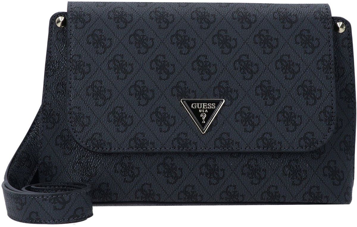 GUESS schoudertas Meridian II Flap Crossbody Bag Coal Logo donkergrijs