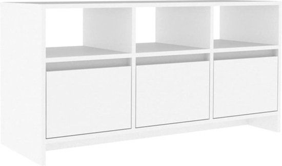 vidaXL Tv-meubel - 102x37,5x52,5 cm - bewerkt hout - wit