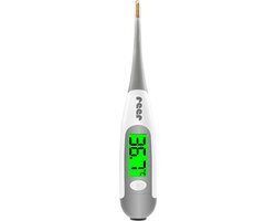 Reer ExpressTemp Pro 98122 Digitale koortsthermometer, meettijd 10 seconden, vergulde flexibele punt, verlicht display, voor baby's en peuters