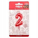 Dekora Puder Cukier Rode Verjaardag Kaars Cijfer 2