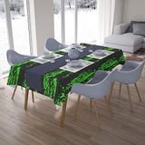 Bonamaison Tafelkleed, Anti-Mold, Sneldrogend, Waterdicht, 100% Polyester Tafellaken, Neon groene rook, 140 x 200 Cm