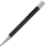 LAMY scala balpen 280 – van roestvrij staal – in matzwart, met draaisysteem, schrijfdikte M, grootvulling in zwart