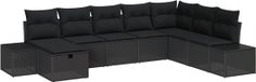 vidaXL Hoek loungeset polyrattan noir 5 places