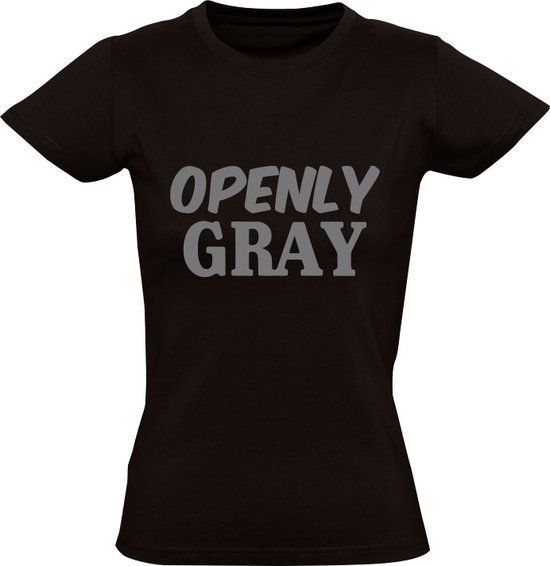 Openly gray Dames T-shirt - Zwart - L