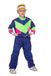 Wilbers & Wilbers - Jaren 80 & 90 Kostuum - Jaren 80 Retro Trainingspak Zo Fout Als Maar Kan Kind Kostuum - Blauw, Groen, Roze - Maat 152 - Carnavalskleding - Verkleedkleding