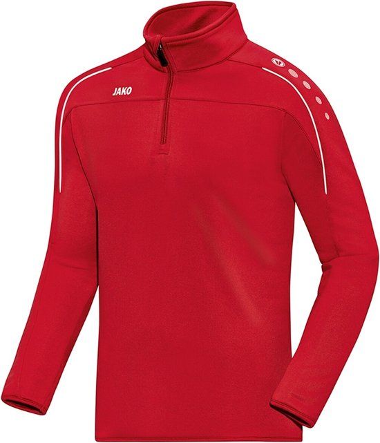 Jako Classico Ziptop Zip Sweater - Rood - Maat XL