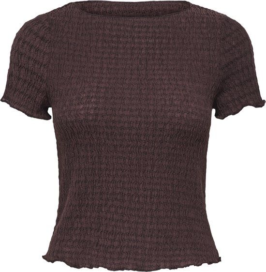 ONLY ONLILSE S/S TOP STRUCTURE JRS NOOS Dames T-shirt - M - Deep Mahogany