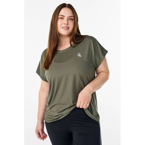 ACTIVE By Zizzi Olijfgroen sport T-shirt