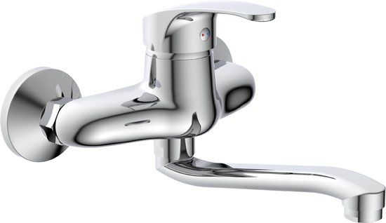 Schütte Nivola Keukenkraan - Mengkraan - Lage, Draaibare Uitloop - Wandmontage - Chroom