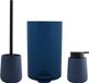 MSV Toiletborstel in houder/zeeppompje/pedaalemmer - badkamer set Malmo - keramiek - donkerblauw