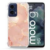 Cokitec Versterkte hoes voor Motorola G35 5G roze marmer textuur