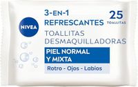 NIVEA Refreshing 3-in-1 Makeup Removal Wipes 25 u